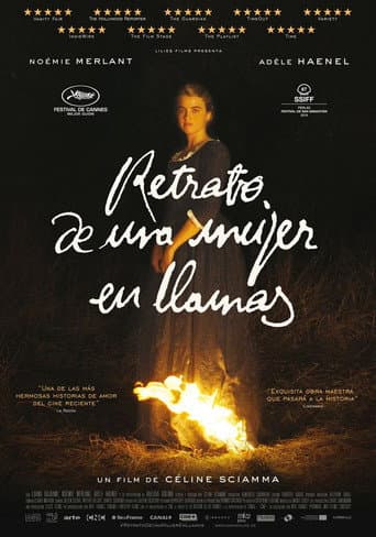 Cartel de la película Retrato de una mujer en llamas (2019), dirigida por Céline Sciamma