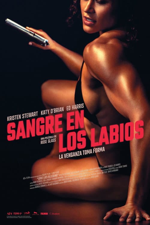 Cartel de la película Sangre en los labios (2024), dirigida por Rose Glass